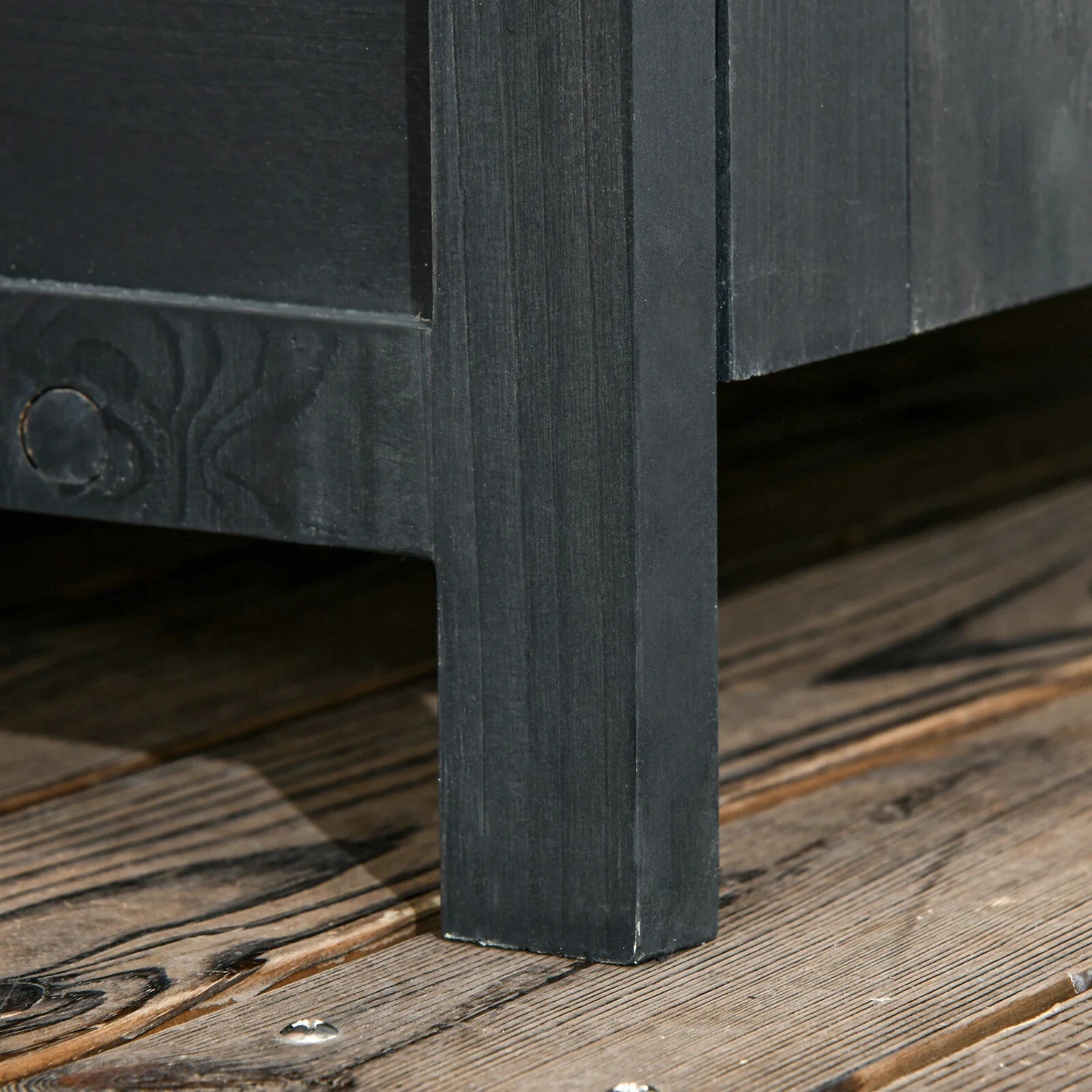 Wooden Garden Shed Outdoor Shelves Utility Tool Storage Cabinet Grey Patio Shed - Home and Garden Furniture Shop - rustic - furniture