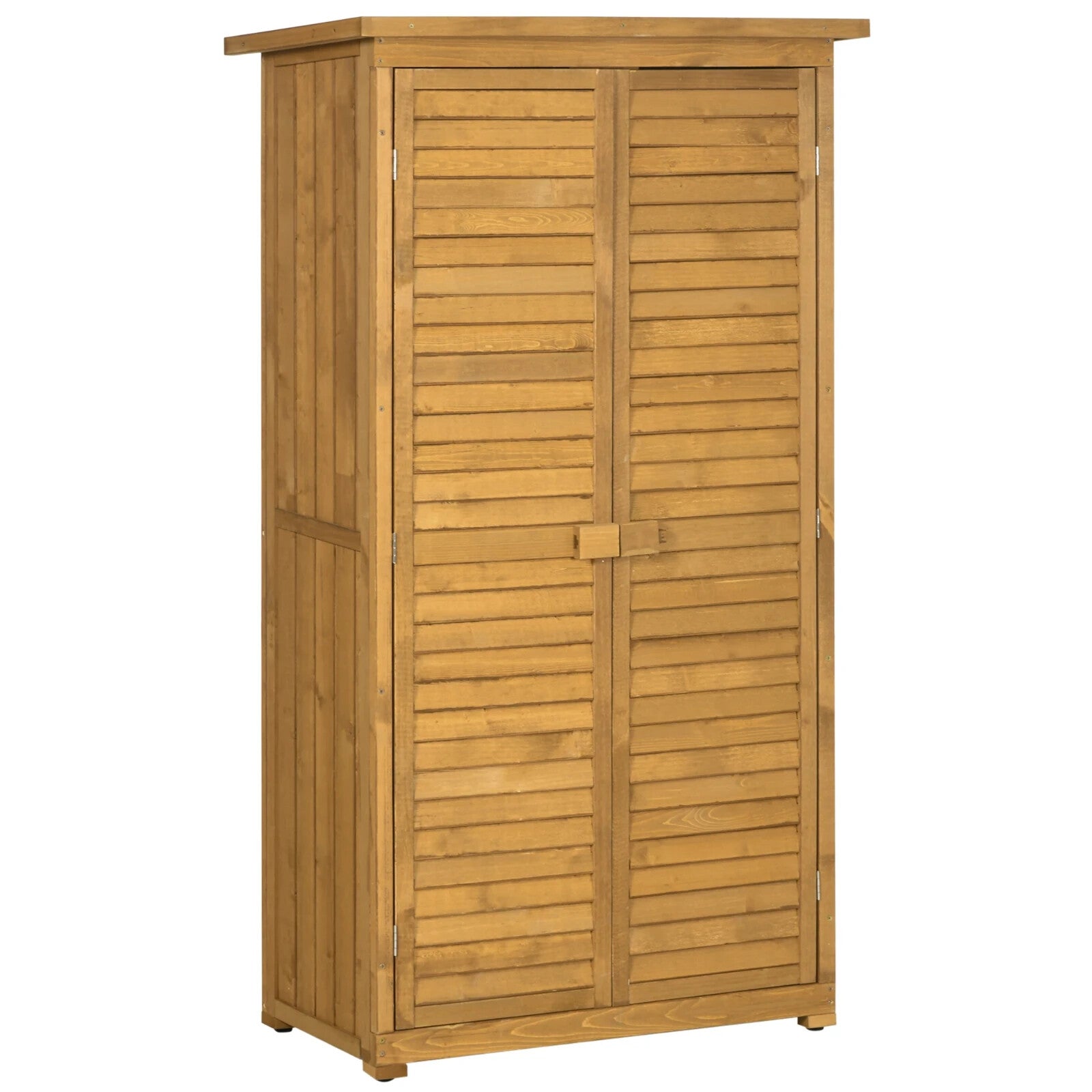 Wooden Garden Storage Shed Tool Cabinet w/ 3 Tier Shelves & Asphalt Roof Outdoor - Home and Garden Furniture Shop - rustic - furniture