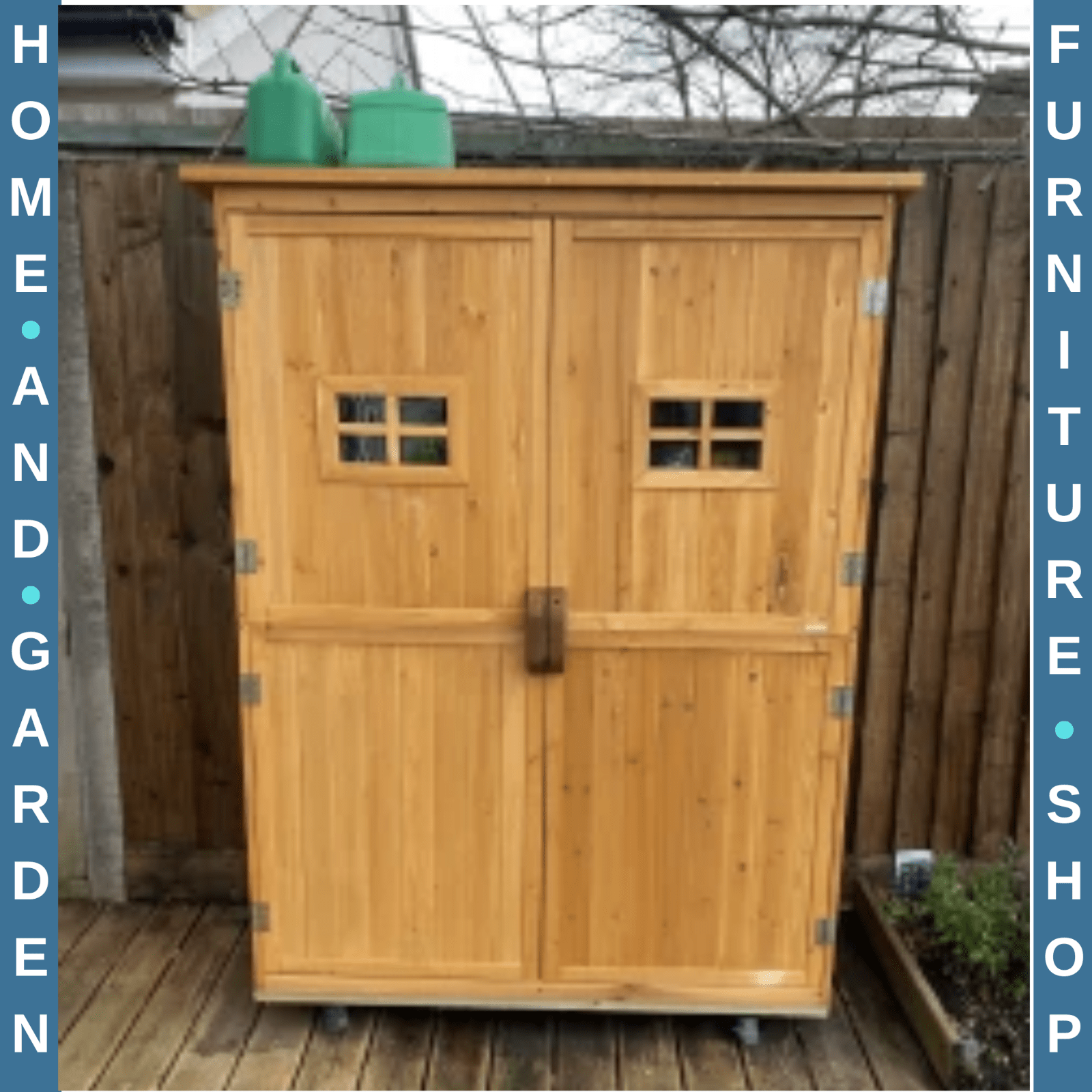 Wooden Garden Storage Shed with Shelves and Double Doors, 164H x 127.5L x 50Wcm - Home and Garden Furniture Shop - rustic - furniture