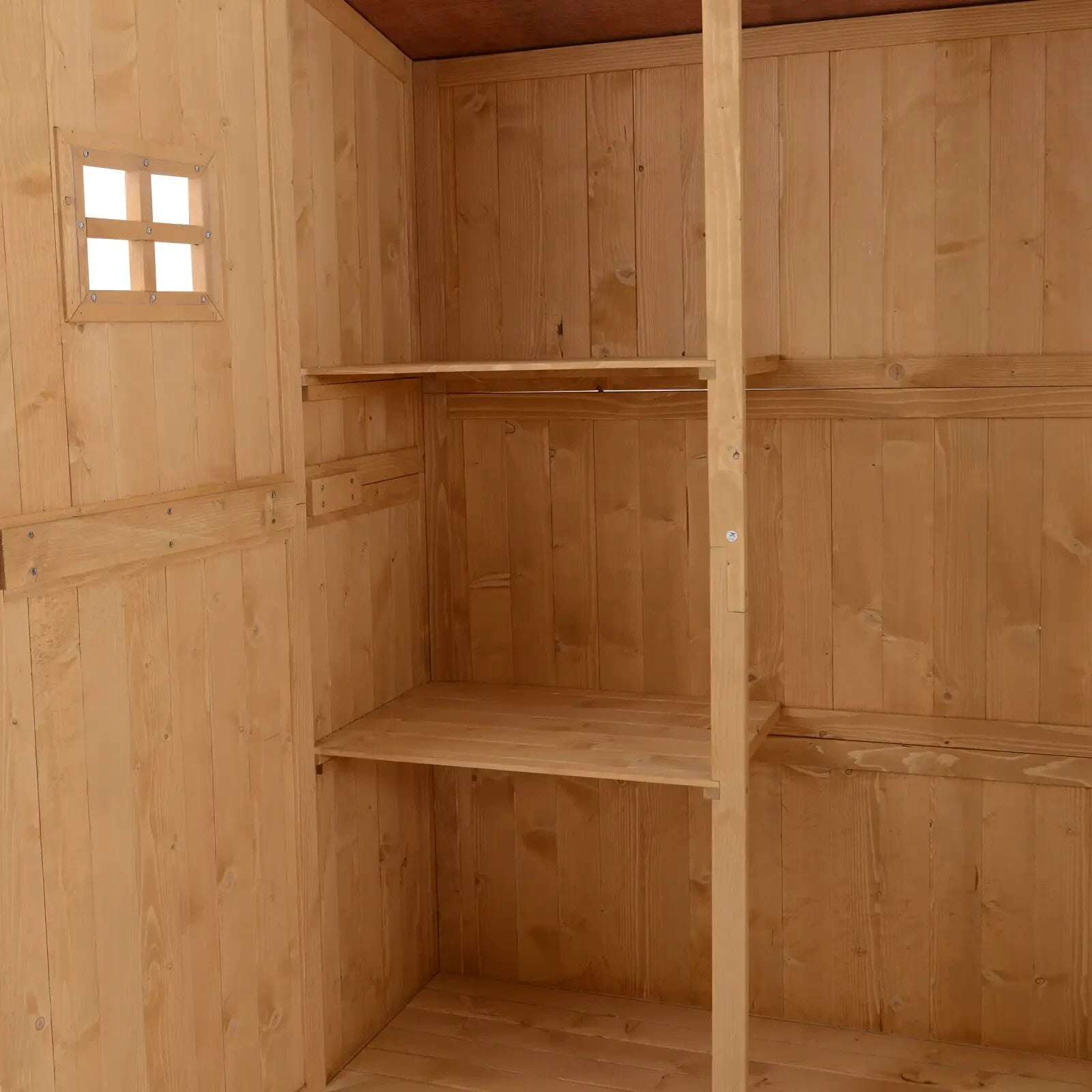 Wooden Garden Storage Shed with Shelves and Double Doors, 164H x 127.5L x 50Wcm - Home and Garden Furniture Shop - rustic - furniture