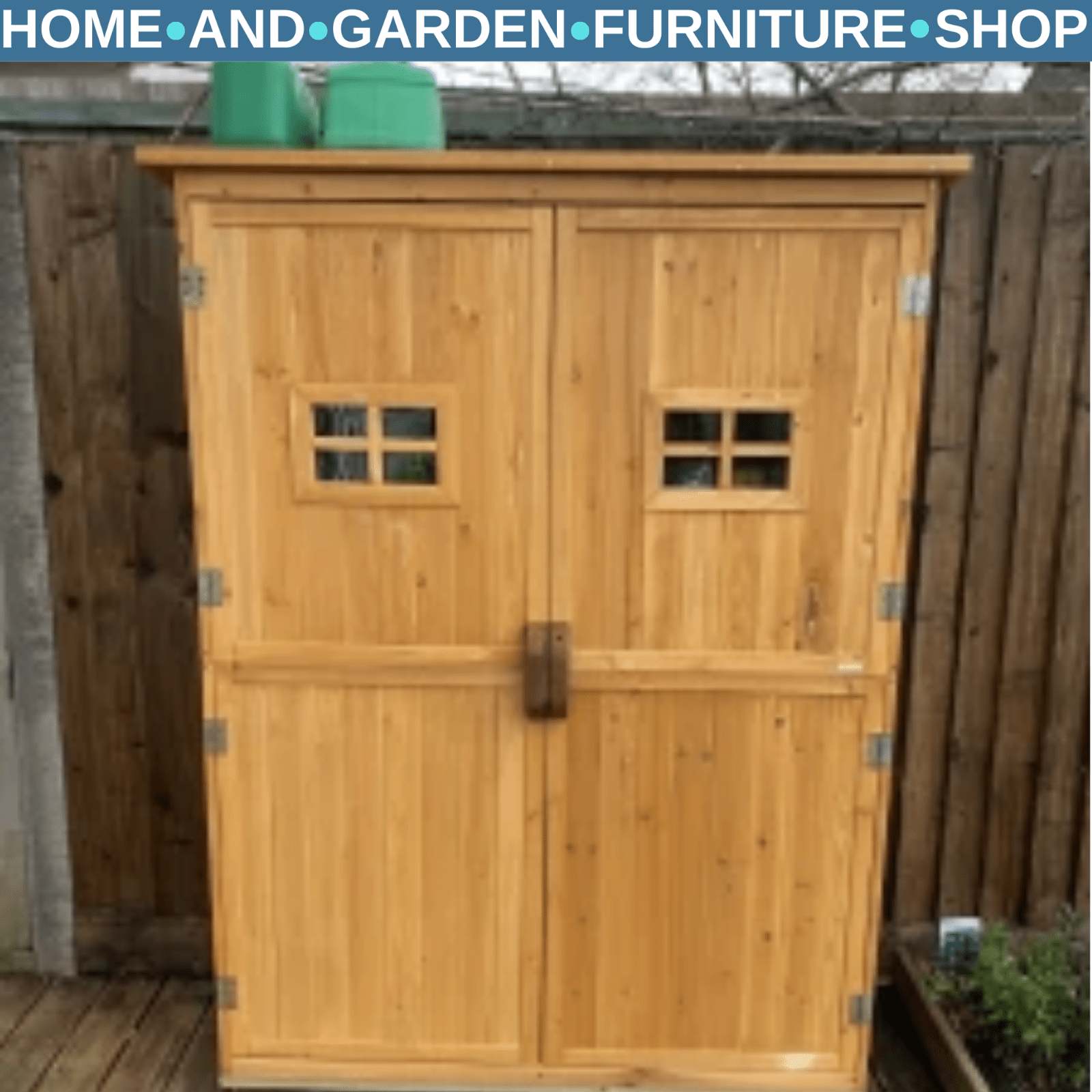 Wooden Garden Storage Shed with Shelves and Double Doors, 164H x 127.5L x 50Wcm - Home and Garden Furniture Shop - rustic - furniture