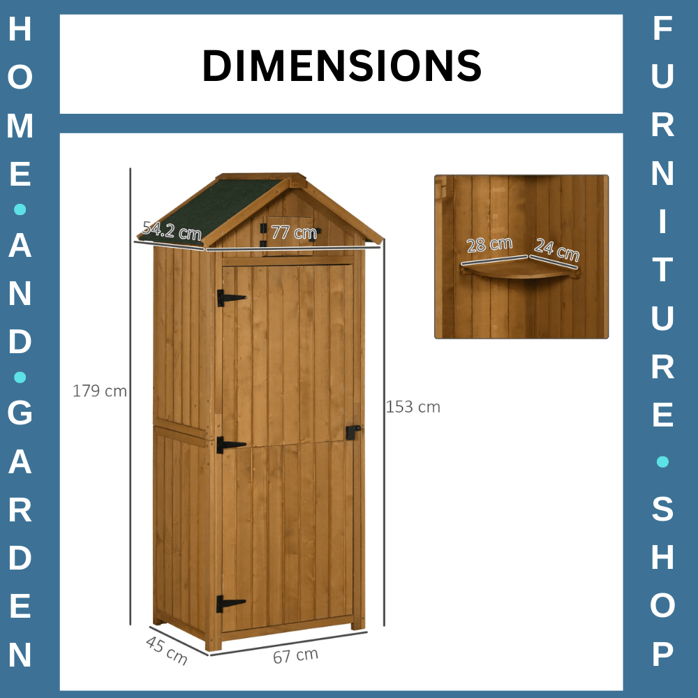Wooden Garden Storage Shed with Shelves Waterpoof Outdoor Tool Cabinet Outhouse - Home and Garden Furniture Shop - rustic - furniture