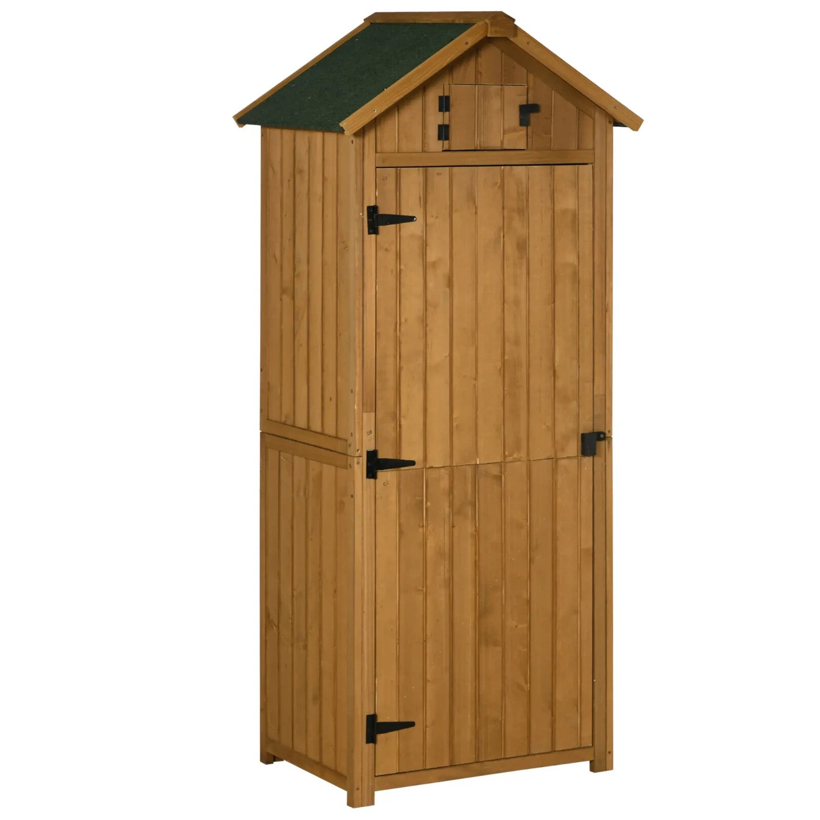 Wooden Garden Storage Shed with Shelves Waterpoof Outdoor Tool Cabinet Outhouse - Home and Garden Furniture Shop - rustic - furniture