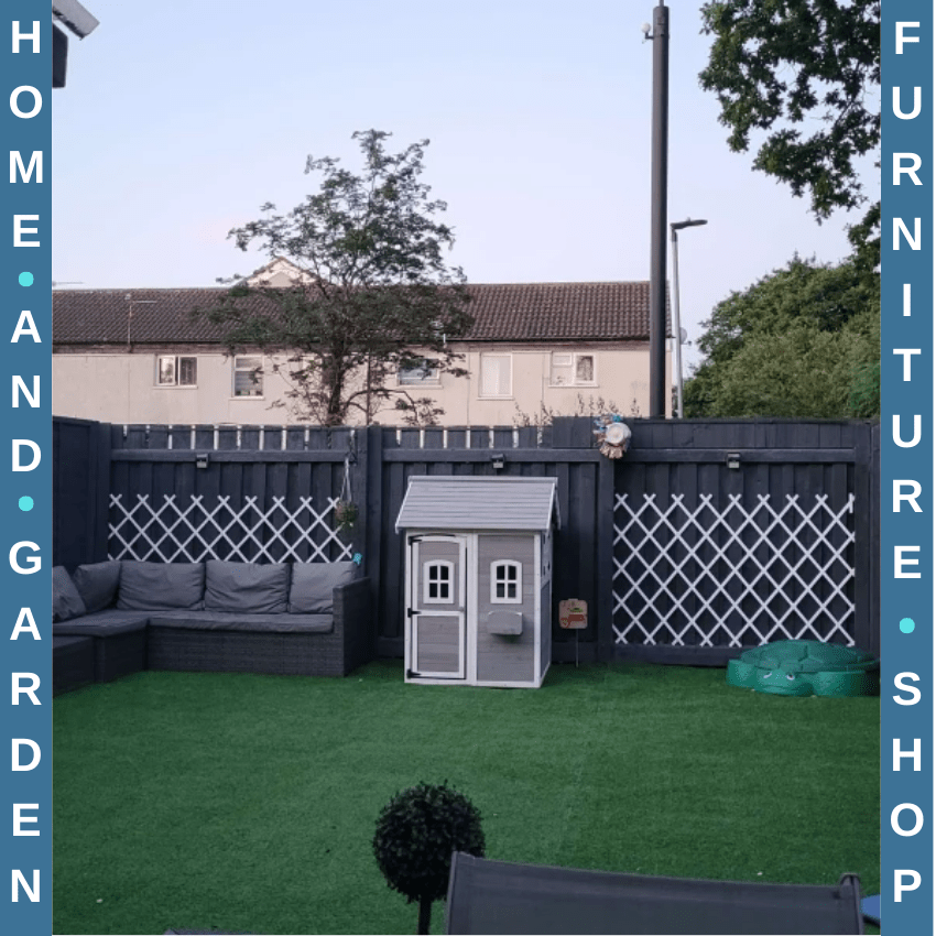 Wooden Kids Playhouse with Doors Windows Plant Box for Garden Patio Ages 3 to 8 - Home and Garden Furniture Shop - rustic - furniture