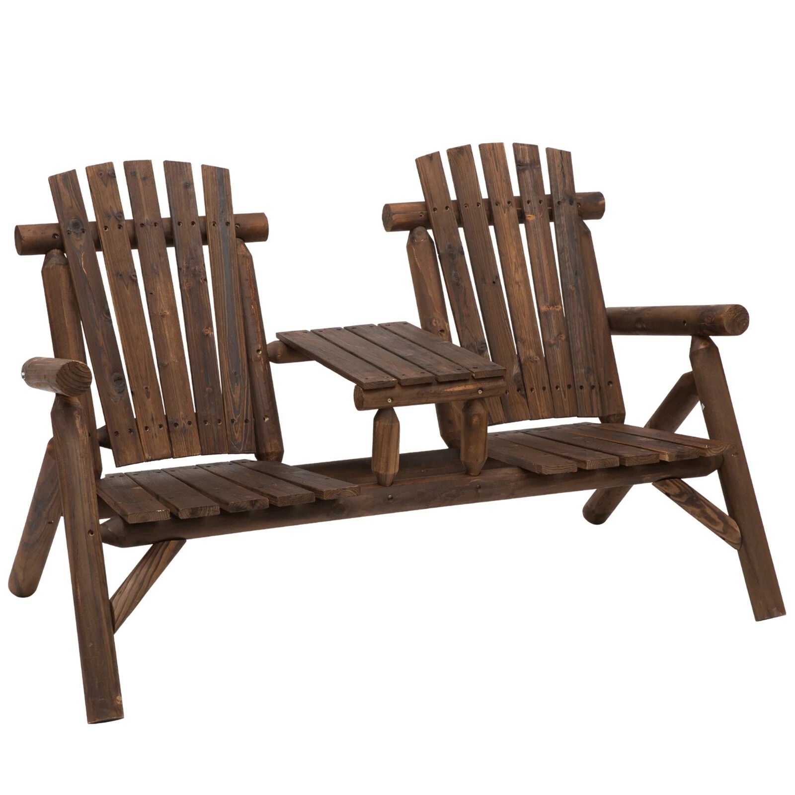 Wooden Patio Bench 2 Seater Loveseat Coffee Table Garden Chair Outdoor Furniture - Home and Garden Furniture Shop - rustic - furniture