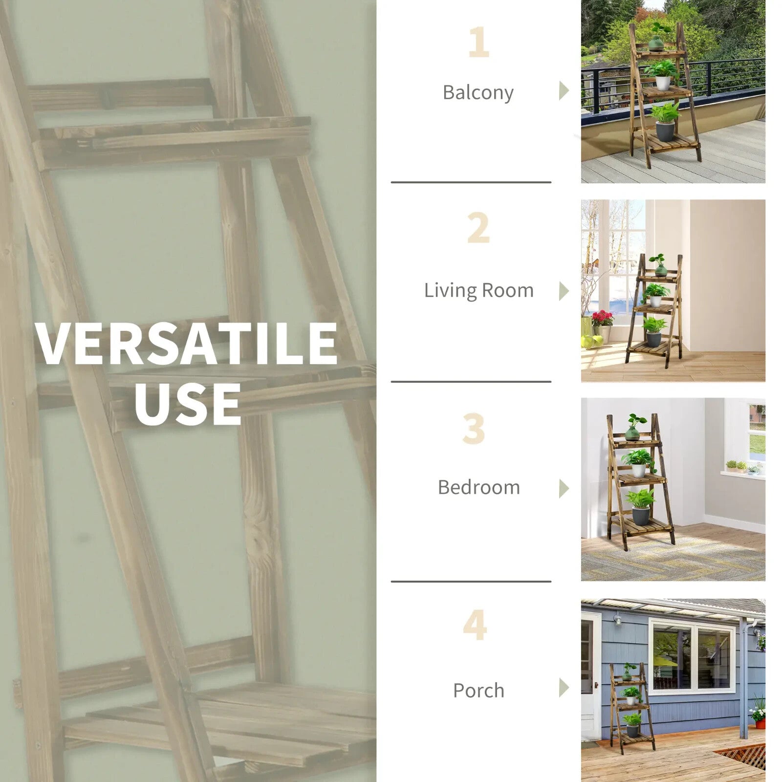 Wooden Plant Stand for Garden or Indoor Display Flower Pot Holder and Plant Rack - Home and Garden Furniture Shop - rustic - furniture