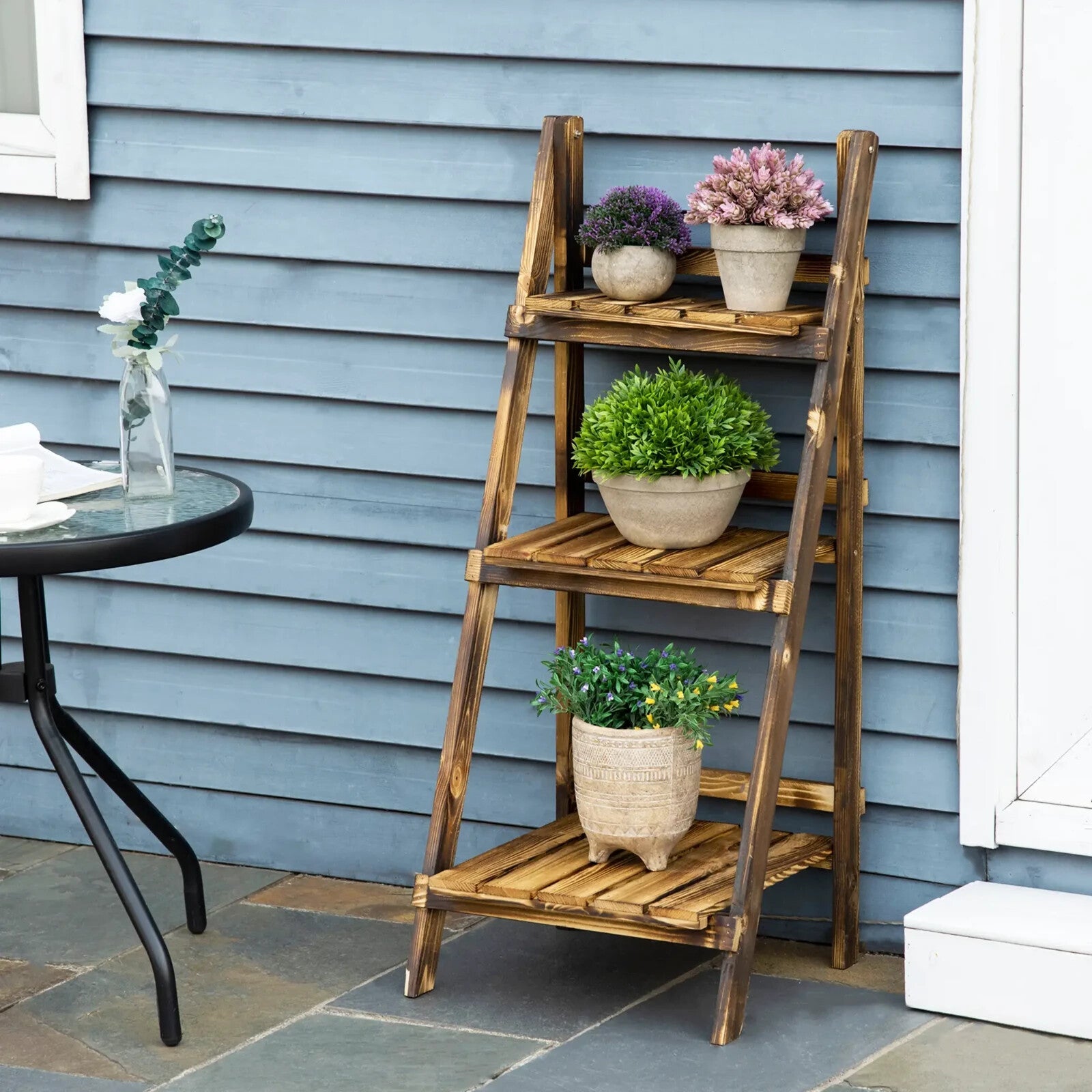 Wooden Plant Stand for Garden or Indoor Display Flower Pot Holder and Plant Rack - Home and Garden Furniture Shop - rustic - furniture
