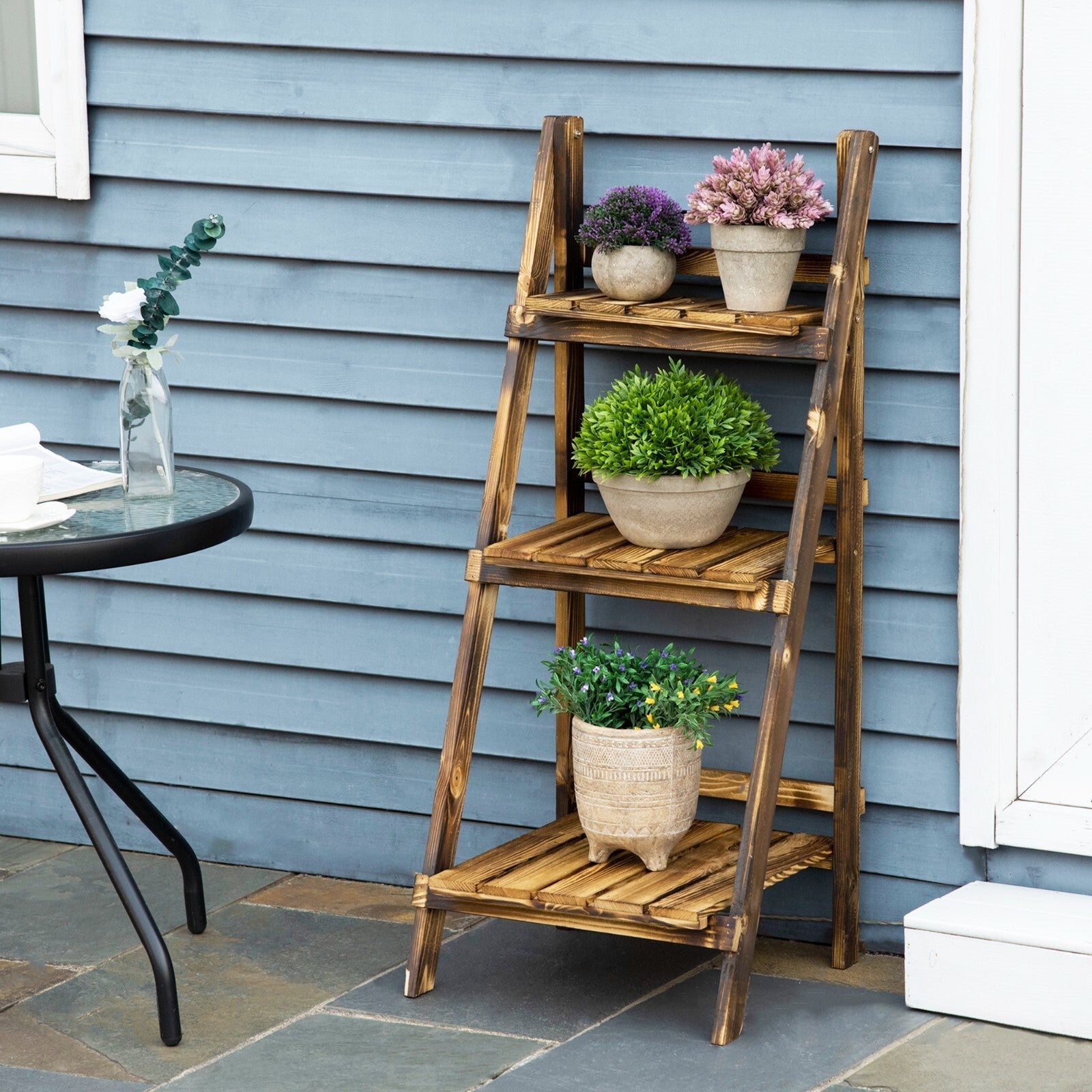 Wooden Plant Stand for Garden or Indoor Display Flower Pot Holder and Plant Rack - Home and Garden Furniture Shop - rustic - furniture