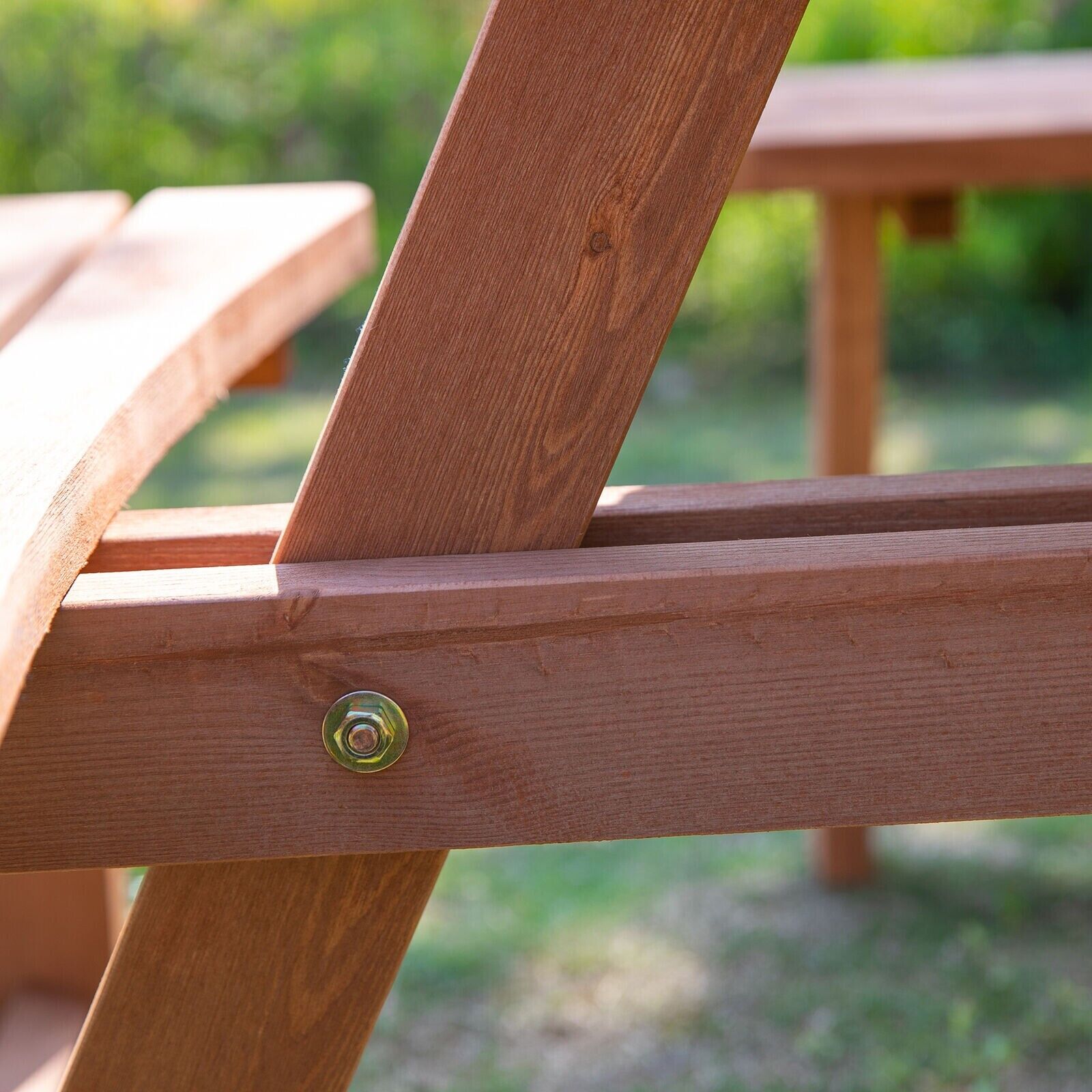 Wooden Round Picnic Table Garden Bench Set Outdoor 8 Seater Bench Parasol Hole - Home and Garden Furniture Shop - #rustic - furniture#