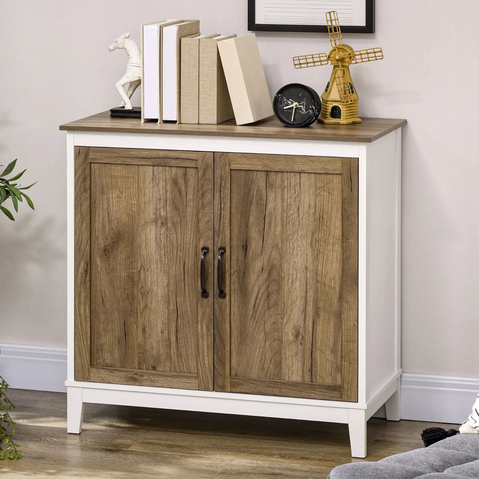 Wooden Rustic Sideboard Cupboard Farmhouse Side Storage Cabinet with 2 Doors - Home and Garden Furniture Shop - rustic - furniture