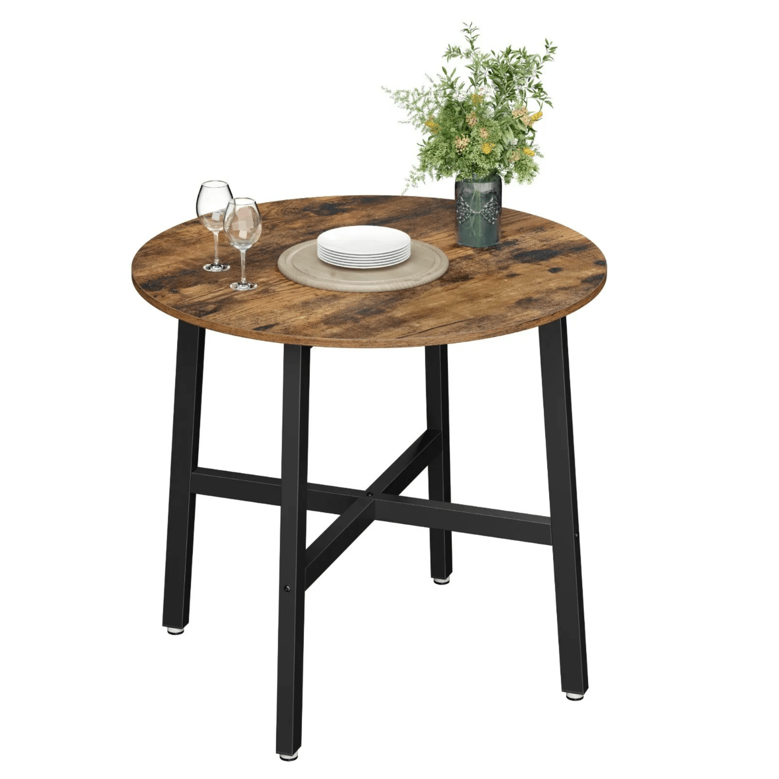 Wooden Rustic Small Round Dining Table Space Saving Kitchen Furniture Vintage UK - Home and Garden Furniture Shop - rustic - furniture