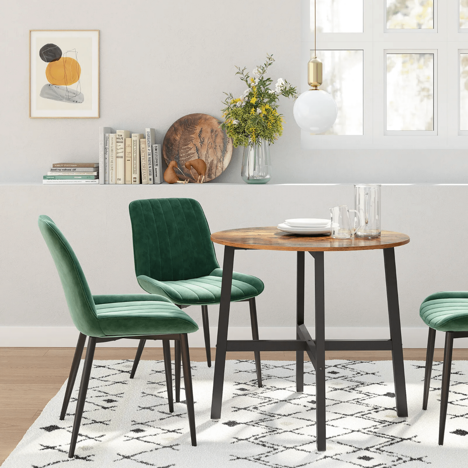 Wooden Rustic Small Round Dining Table Space Saving Kitchen Furniture Vintage UK - Home and Garden Furniture Shop - rustic - furniture