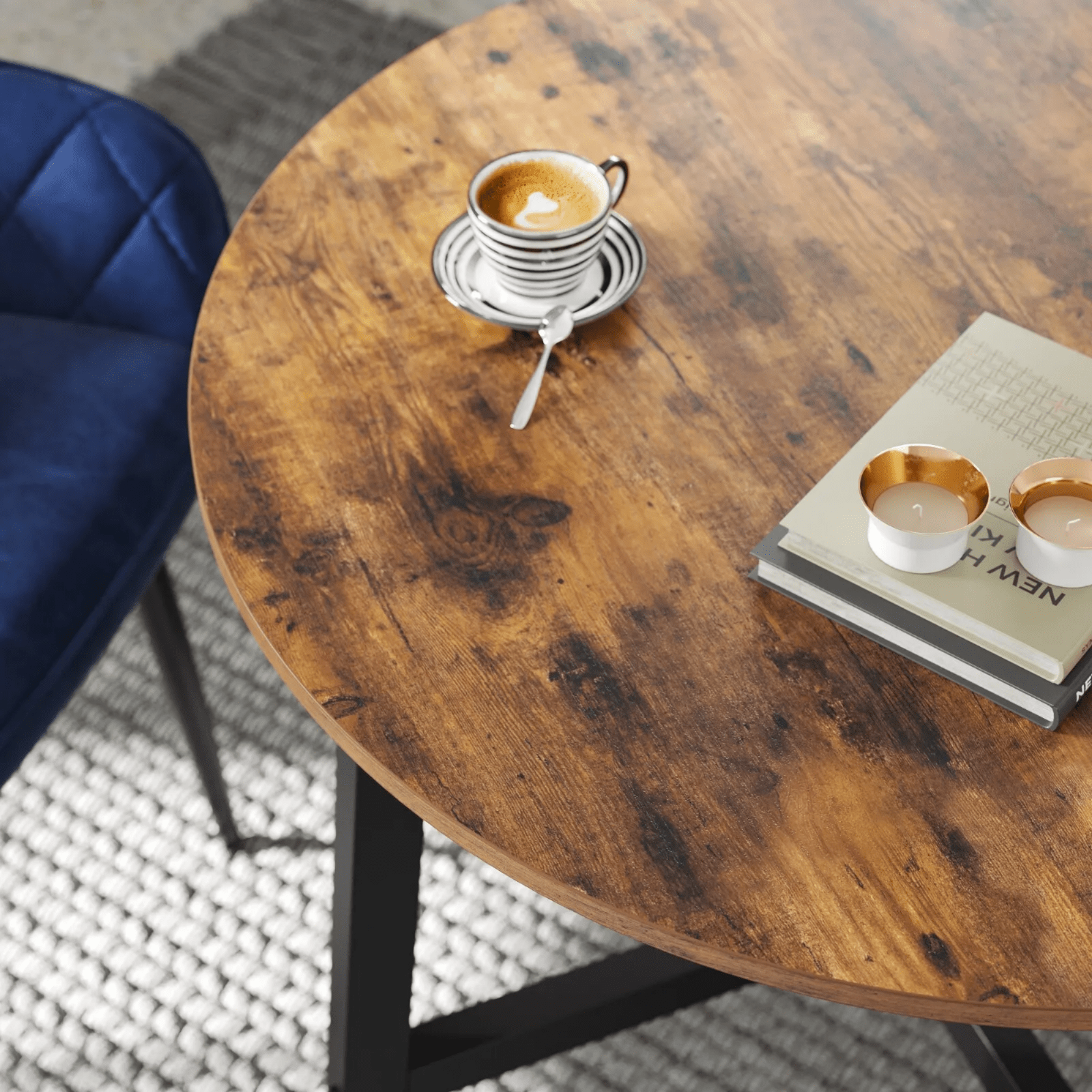 Wooden Rustic Small Round Dining Table Space Saving Kitchen Furniture Vintage UK - Home and Garden Furniture Shop - rustic - furniture