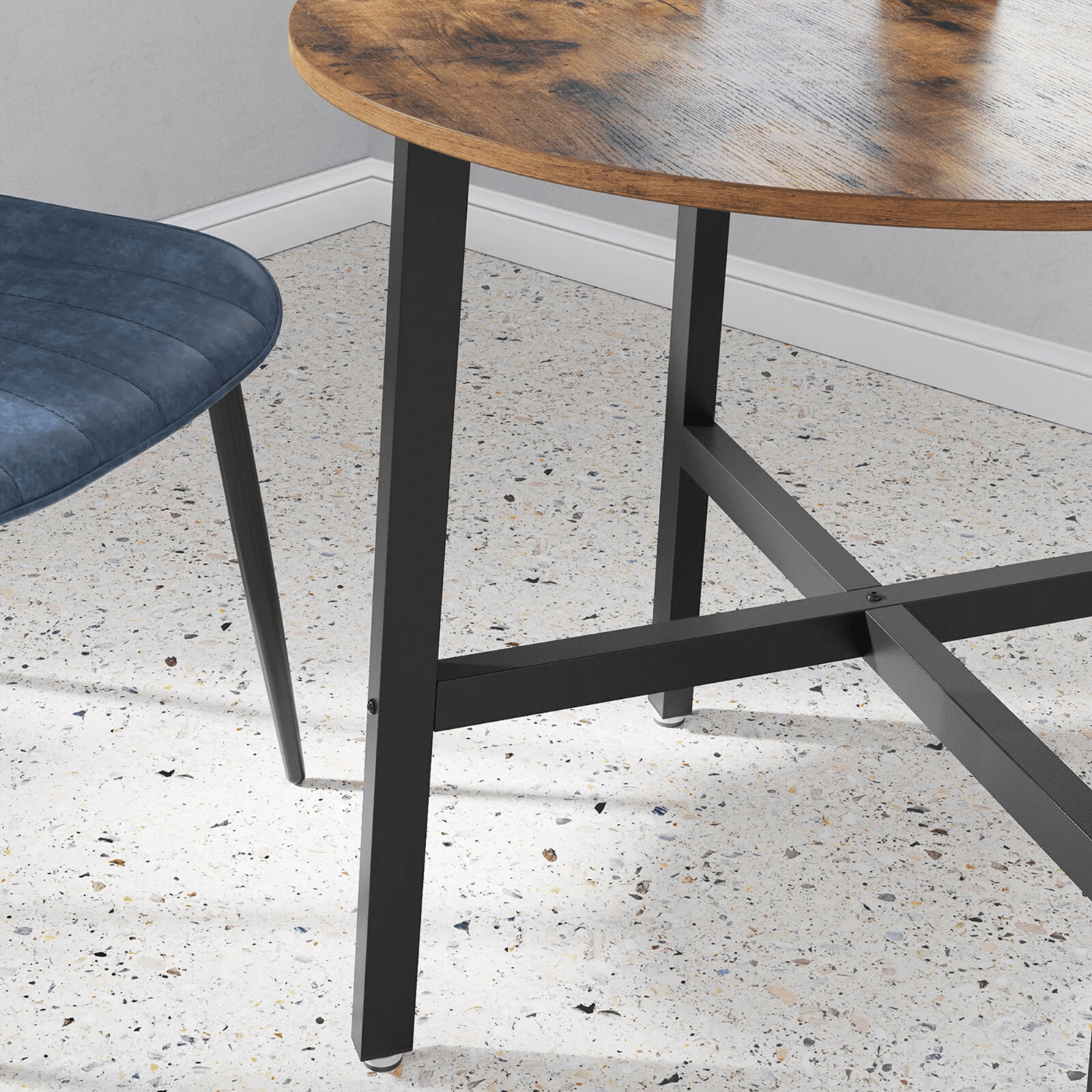 Wooden Rustic Small Round Dining Table Space Saving Kitchen Furniture Vintage UK - Home and Garden Furniture Shop - rustic - furniture