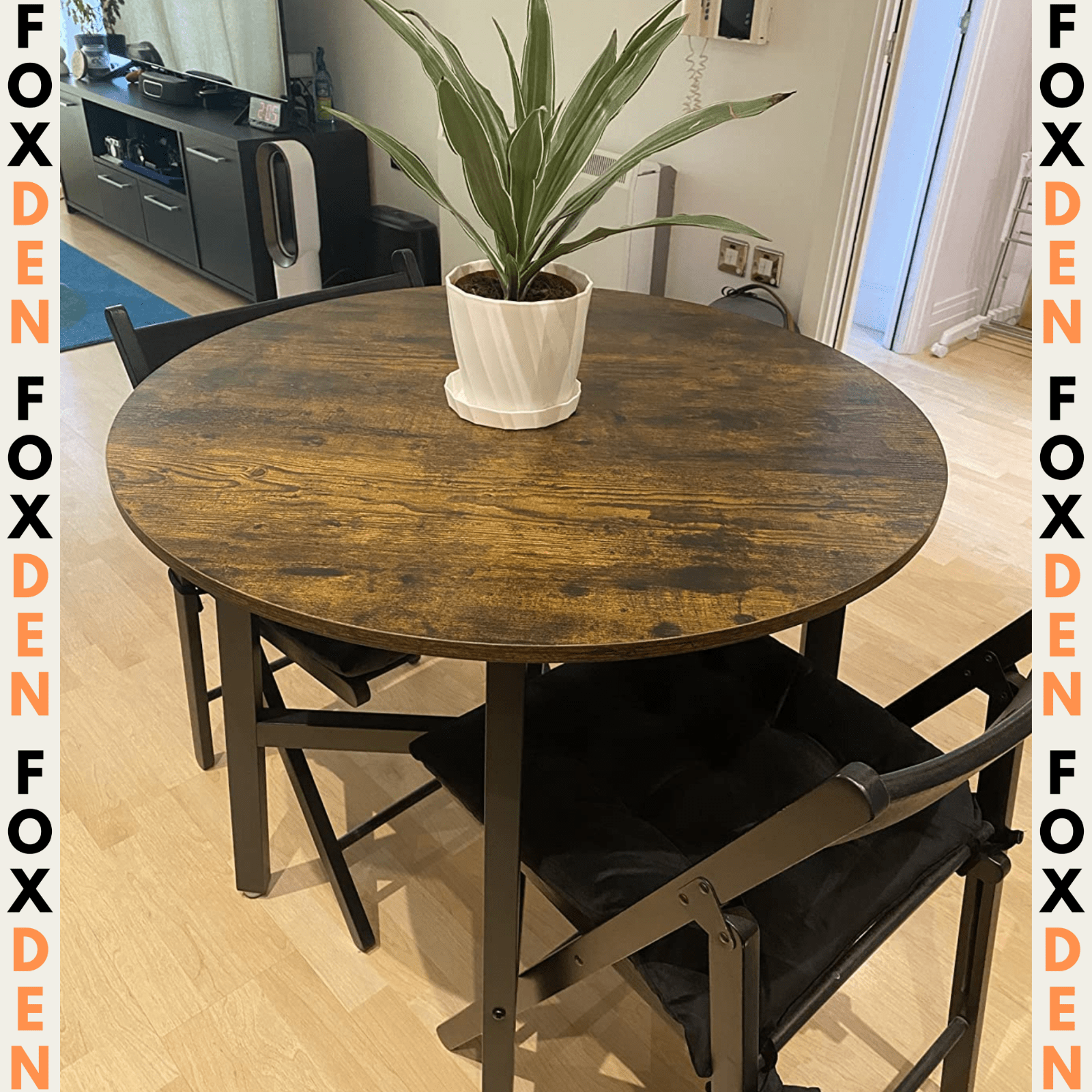 Wooden Rustic Small Round Dining Table Space Saving Kitchen Furniture Vintage UK - Home and Garden Furniture Shop - #rustic - furniture#