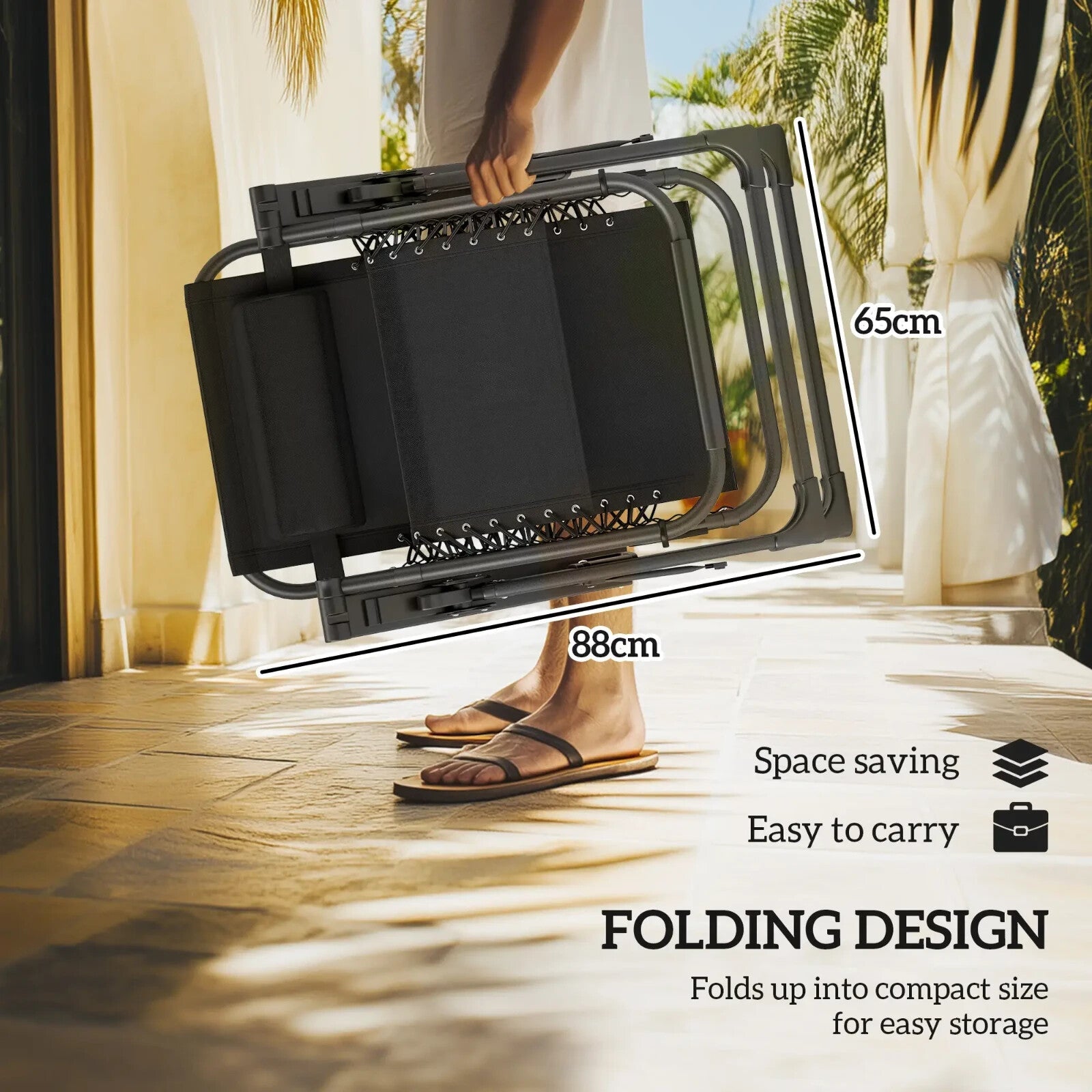 Zero Gravity Chairs Set of 2 Reclining Garden Sun Loungers with Cushions Folding - Home and Garden Furniture Shop - rustic - furniture